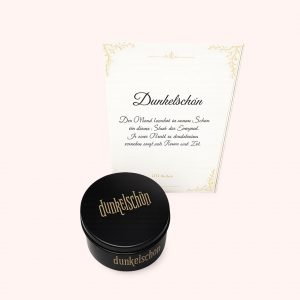 Dunkelschön Kerze in Metalldose