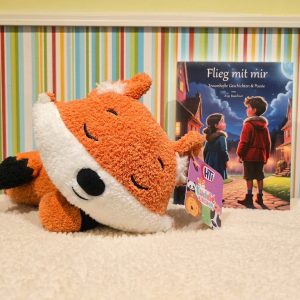 Kinderbuch Geschenkset mit Kuscheltier Schlummerfuchs und Buch Flieg mit mir
